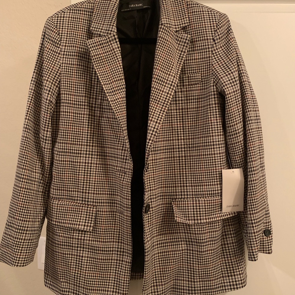 Zara oversized plaid blazer